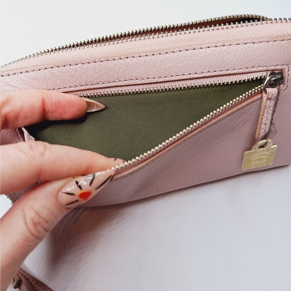 Fossil Emma Large Zip Clutch Burnished Lilac Pink Wristlet Leather Wallet RFID - Picture 9 of 15